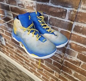 Under Armour Blue and Yellow High-Top Sneakers